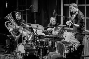 EM! CARTEBLANCHE - ALBIN BRUNS NAH QUARTETT Albin Brun, Andreas Gabriel, Marc Unternährer & Andy Aegerter 06.03.19, Foto: Seraina Kurt