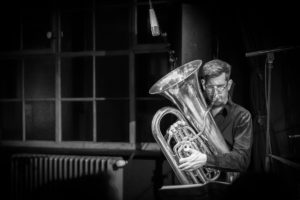 EM! CARTEBLANCHE - ALBIN BRUNS NAH QUARTETT Albin Brun, Andreas Gabriel, Marc Unternährer & Andy Aegerter 06.03.19, Foto: Seraina Kurt